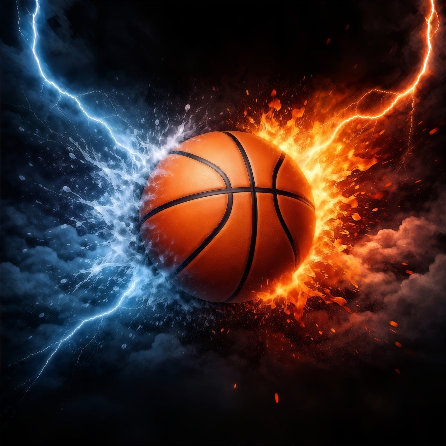 Basketball Backdrops Water Fire Energy Explosion Sports Backdrops For Photography UK GQ61-81