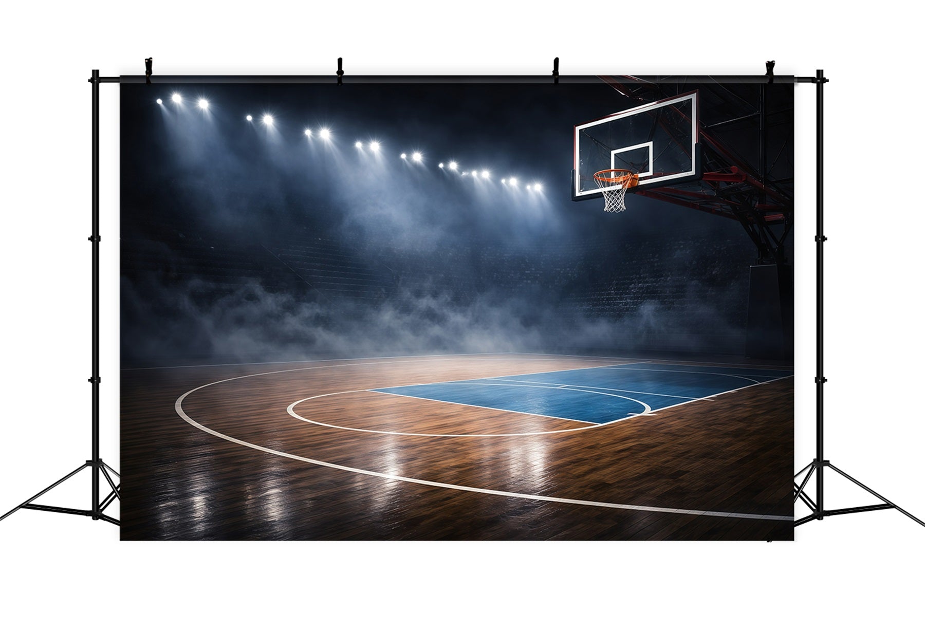 Basketball Backdrop Grand Stadium Court Floor Sports Photo Backdrops UK GQ61-85