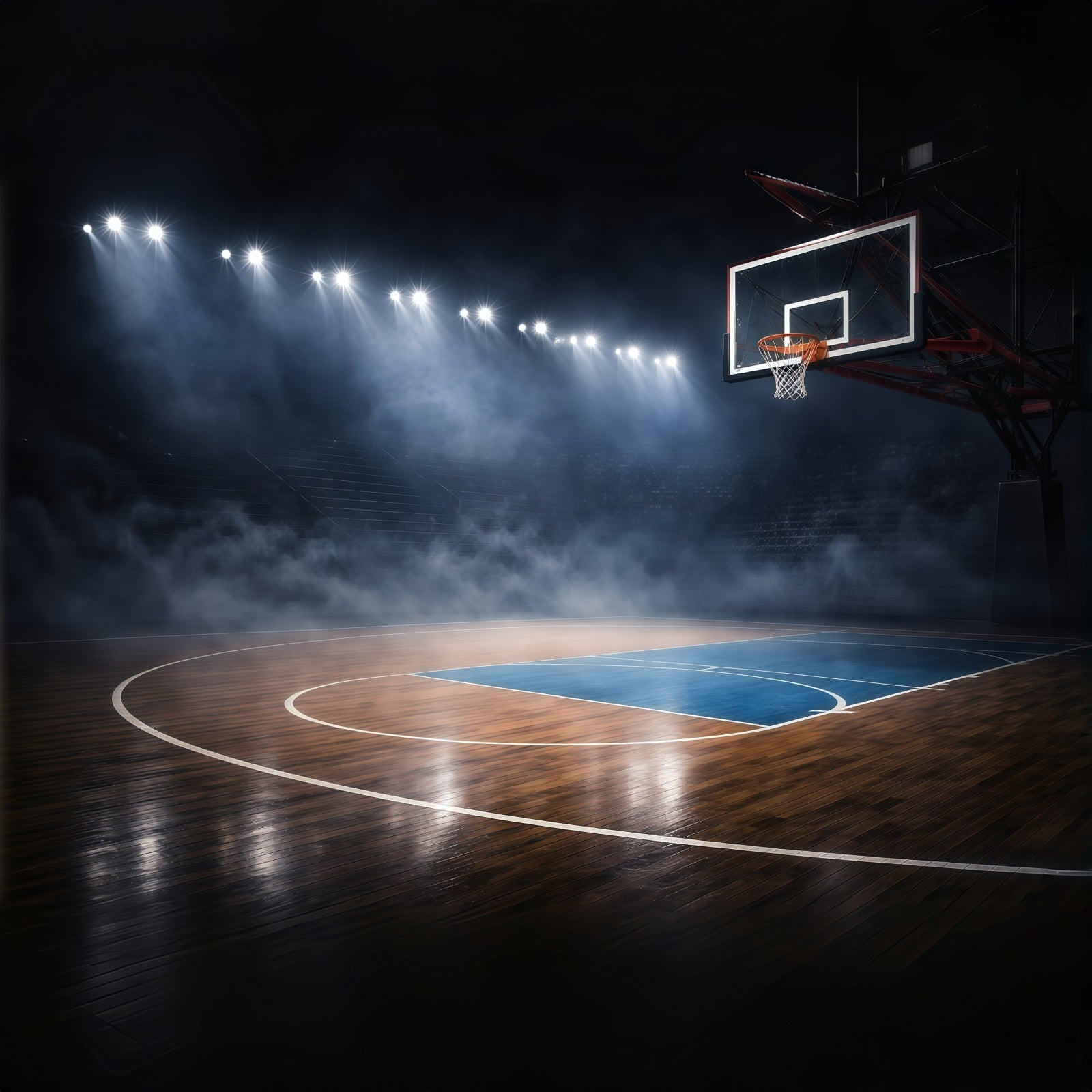Basketball Backdrop Grand Stadium Court Floor Sports Photo Backdrops UK GQ61-85