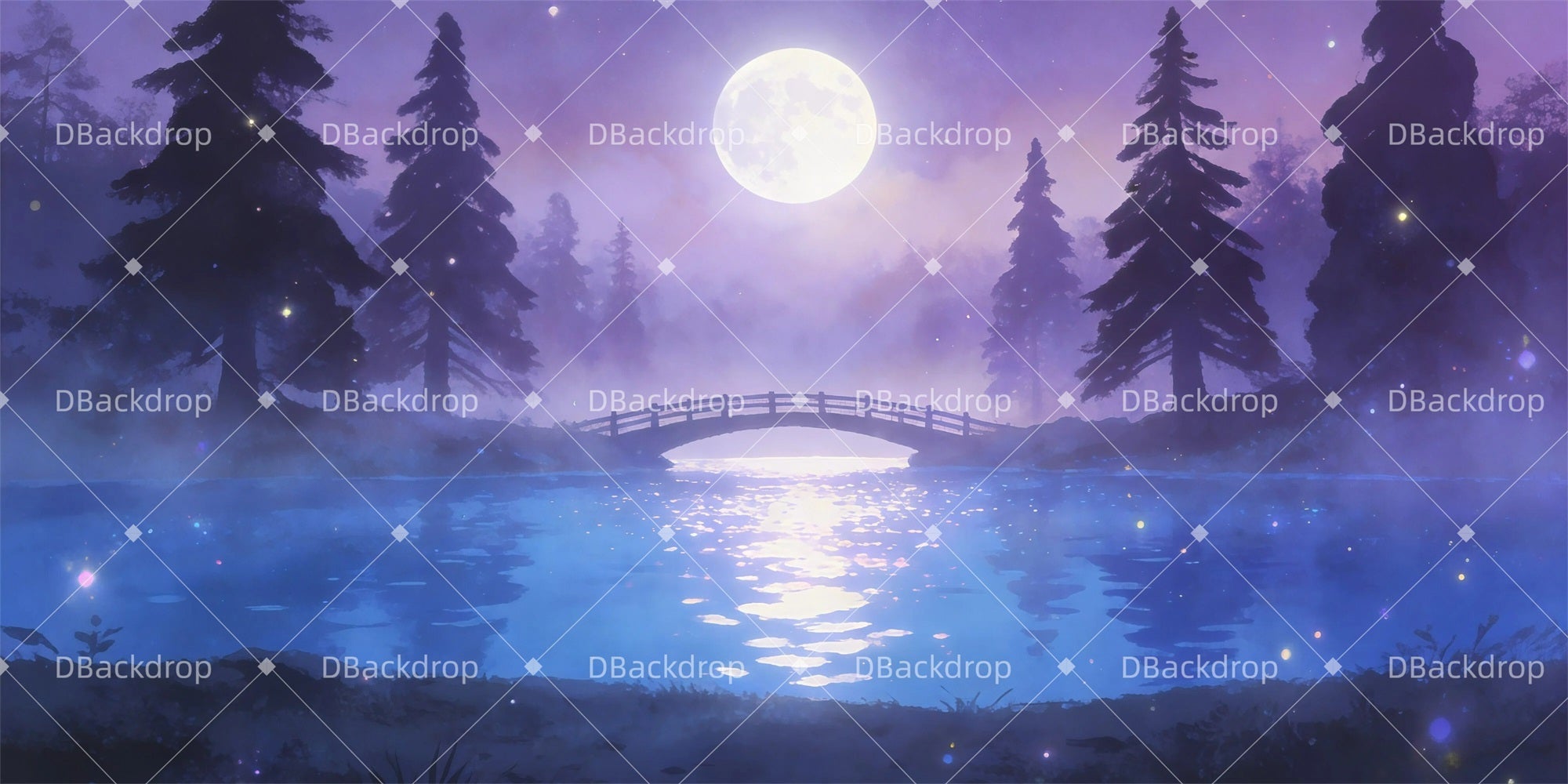 Forest Stage Backdrop Lakeside Romance Theater Backdrops UK GQ61-T16