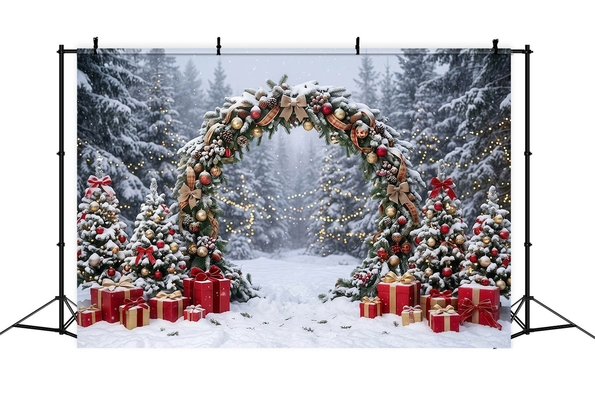 Christmas Backdrop Arch Snowy Garland Gift Archway Christmas Pictures Backdrop UK GQ610-114
