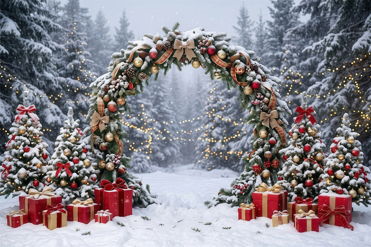 Christmas Backdrop Arch Snowy Garland Gift Archway Christmas Pictures Backdrop UK GQ610-114