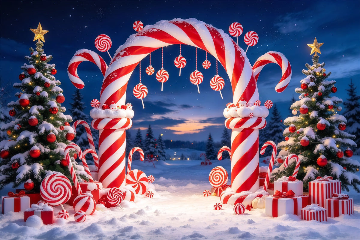 Christmas Candy Cane Backdrop Peppermint Candyland Archway Christmas Party Backdrop UK GQ610-18