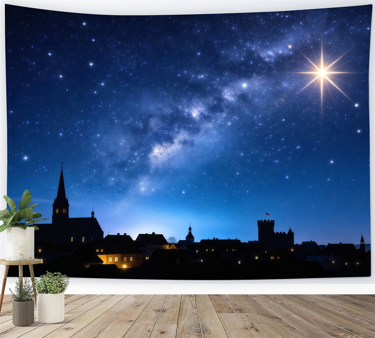 Nativity Scene Backdrop Radiant Star Village Skyline Christmas Photo Backdrop Ideas UK GQ610-38