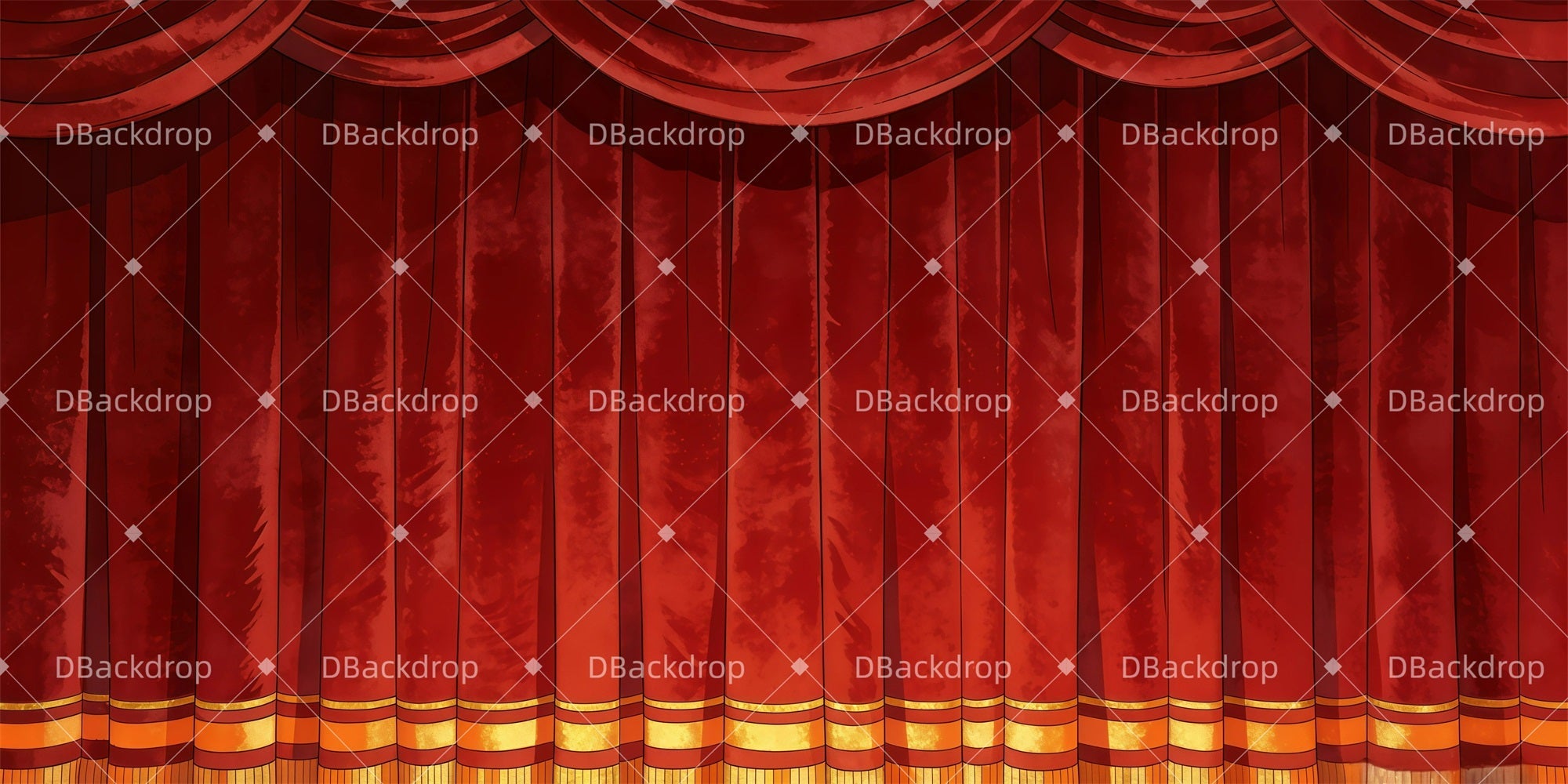 Dance Backdrop Red and Gold Curtains Broadway Stage Backdrop UK GQ62-T10