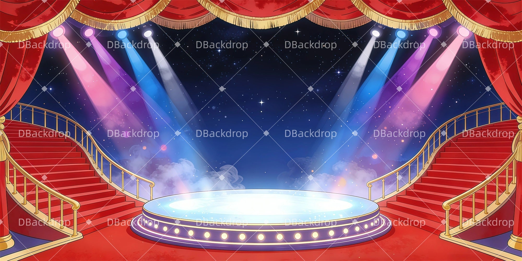 Broadway Stage Backdrop Winner’s Spotlight Musical Backdrops UK GQ62-T8