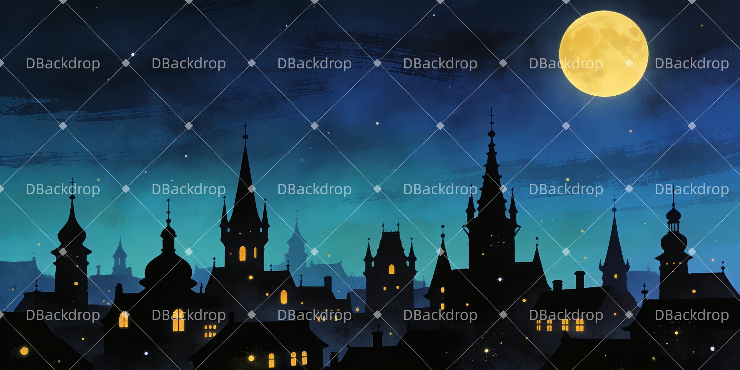 Stage Backdrops For Sale Midnight City Rooftop Backdrop For Theater UK GQ63-T10