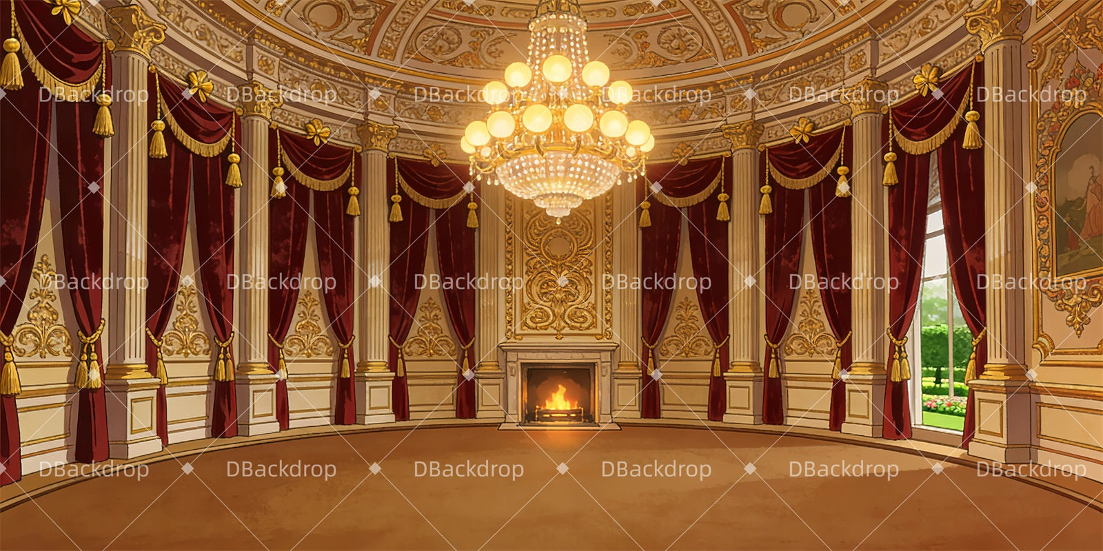School Dance Backdrop Palace Interior Performance Backdrops UK GQ63-T30
