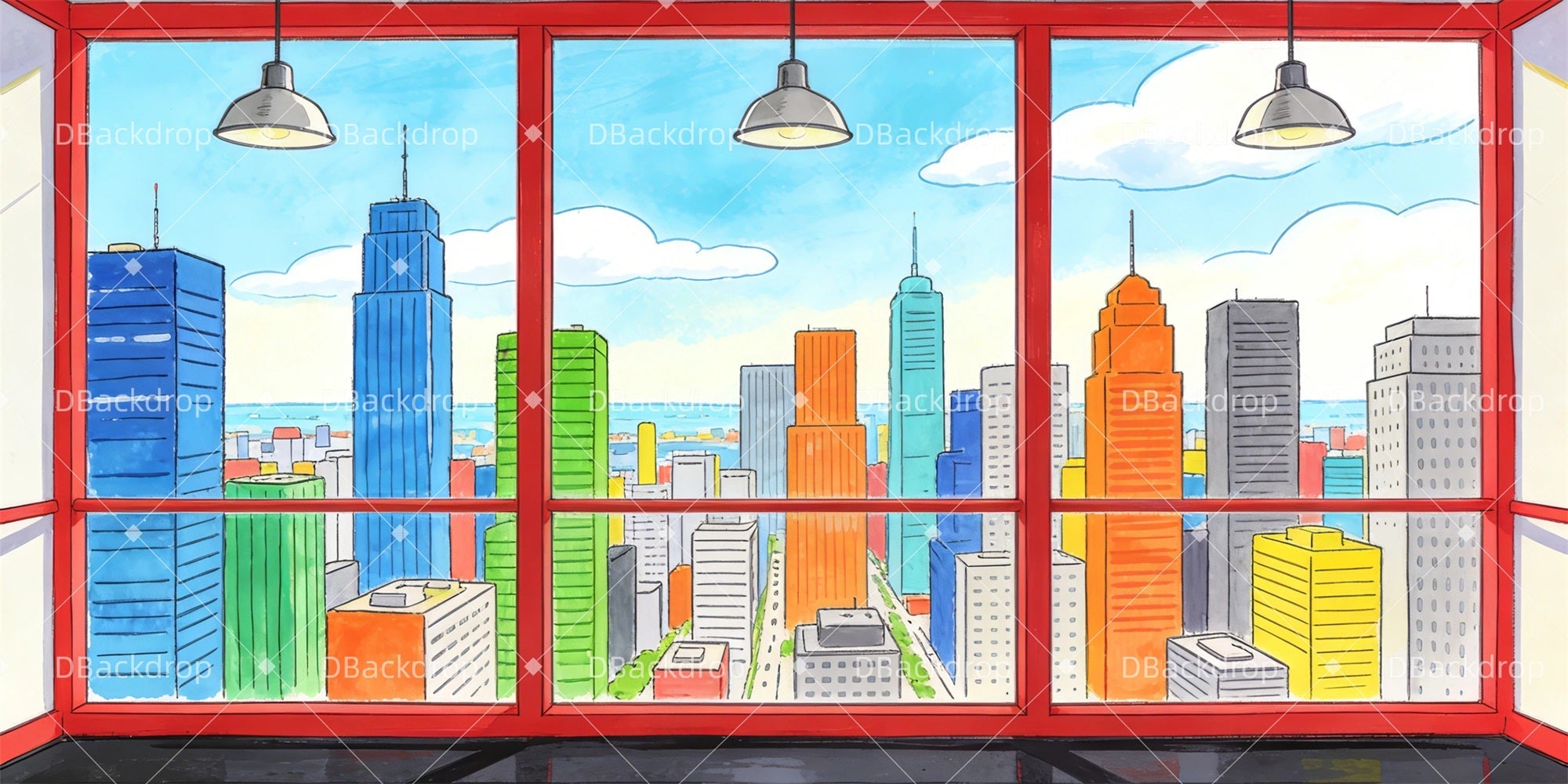 Stage Backdrops Contemporary Office Backdrop For Theater Play UK GQ63-T50