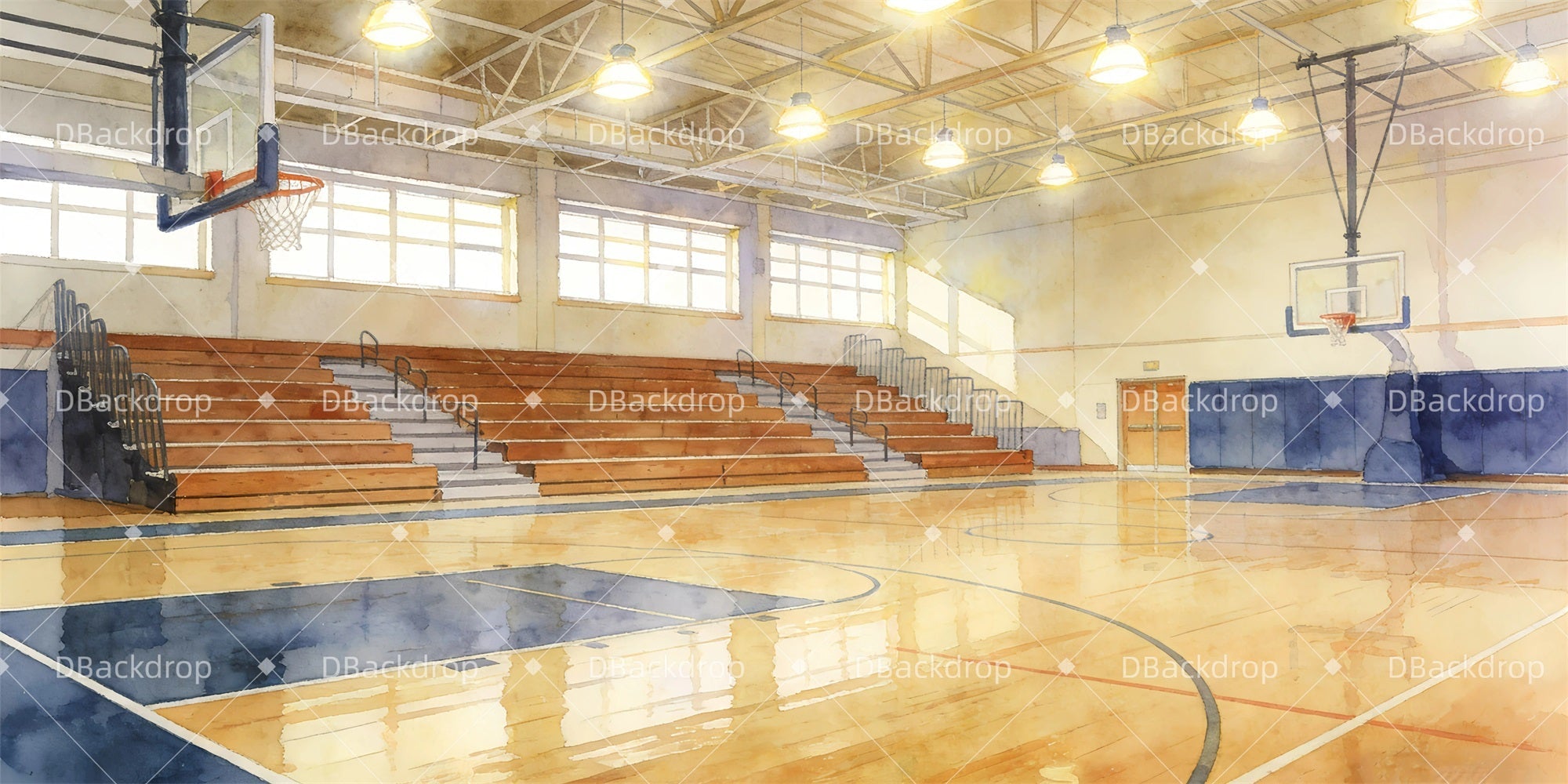 Performance Backdrop School Gym Backdrop For Theater Play UK GQ63-T55