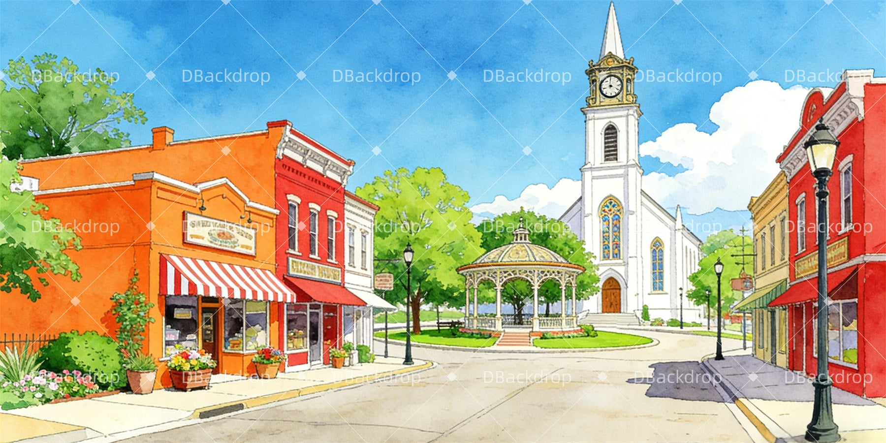 Backdrop For Theater Play Retro Town Stage Backdrop Ideas UK GQ63-T84