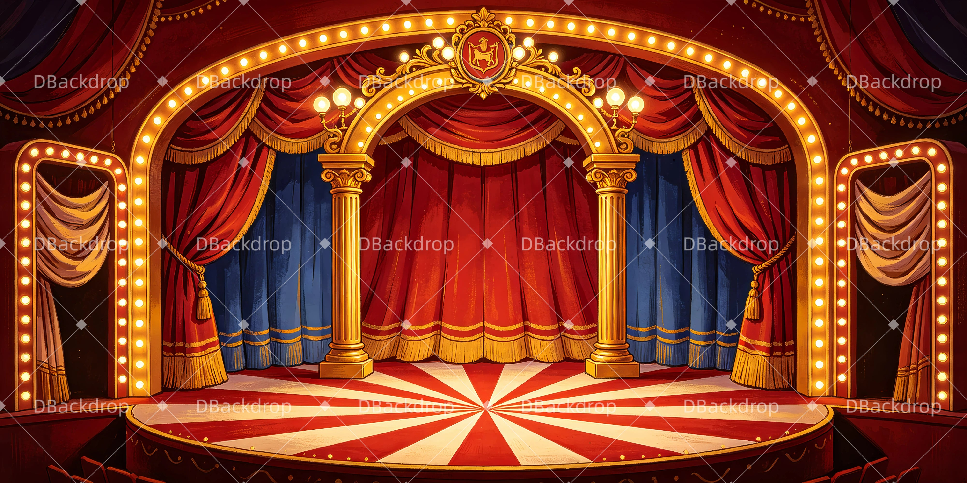 Broadway Stage Backdrop Performance Stage Theater Backdrops UK GQ65-T100