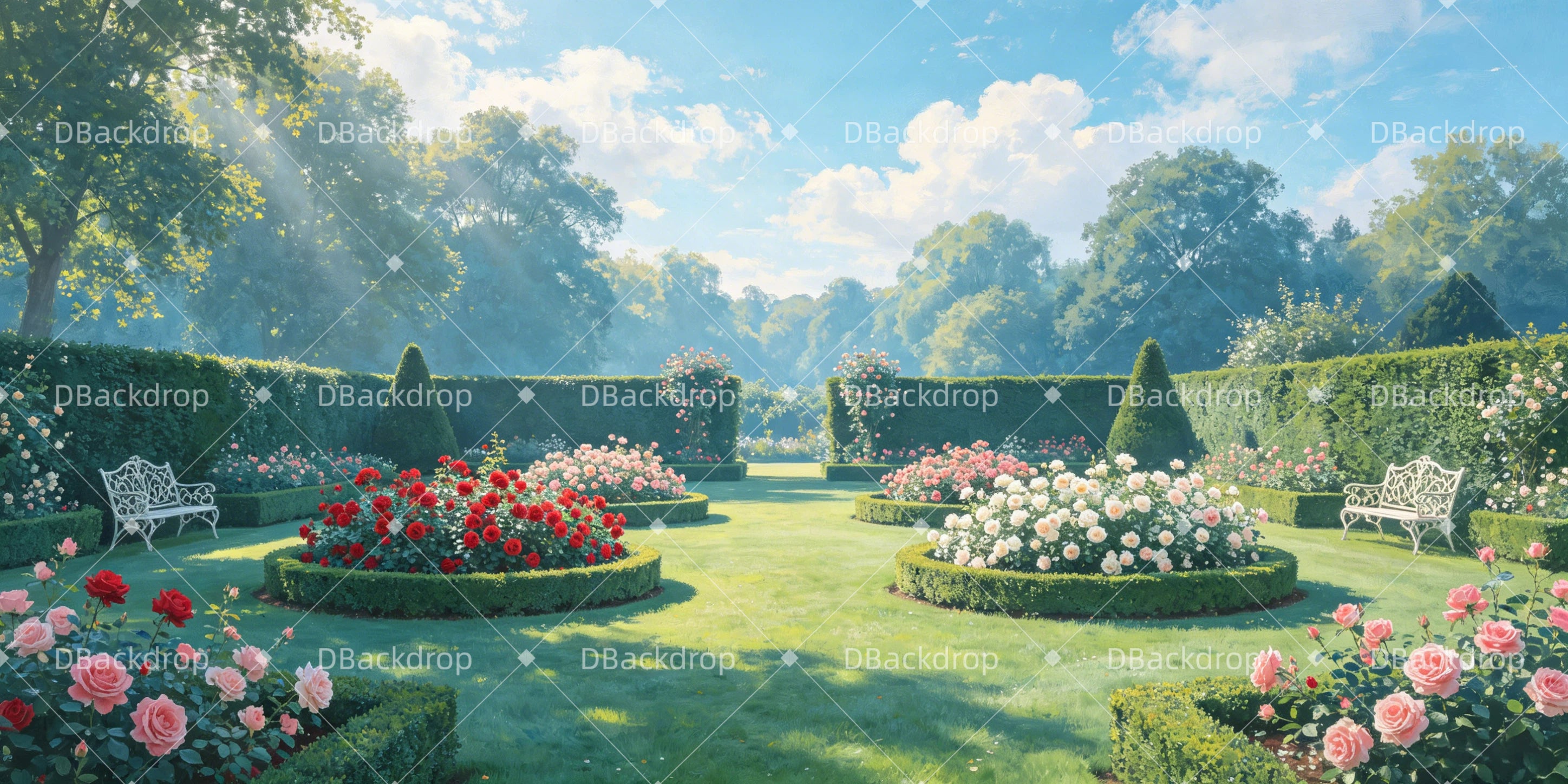 Performance Backdrop Garden Lawn Stage Backdrops For Sale UK GQ65-T106