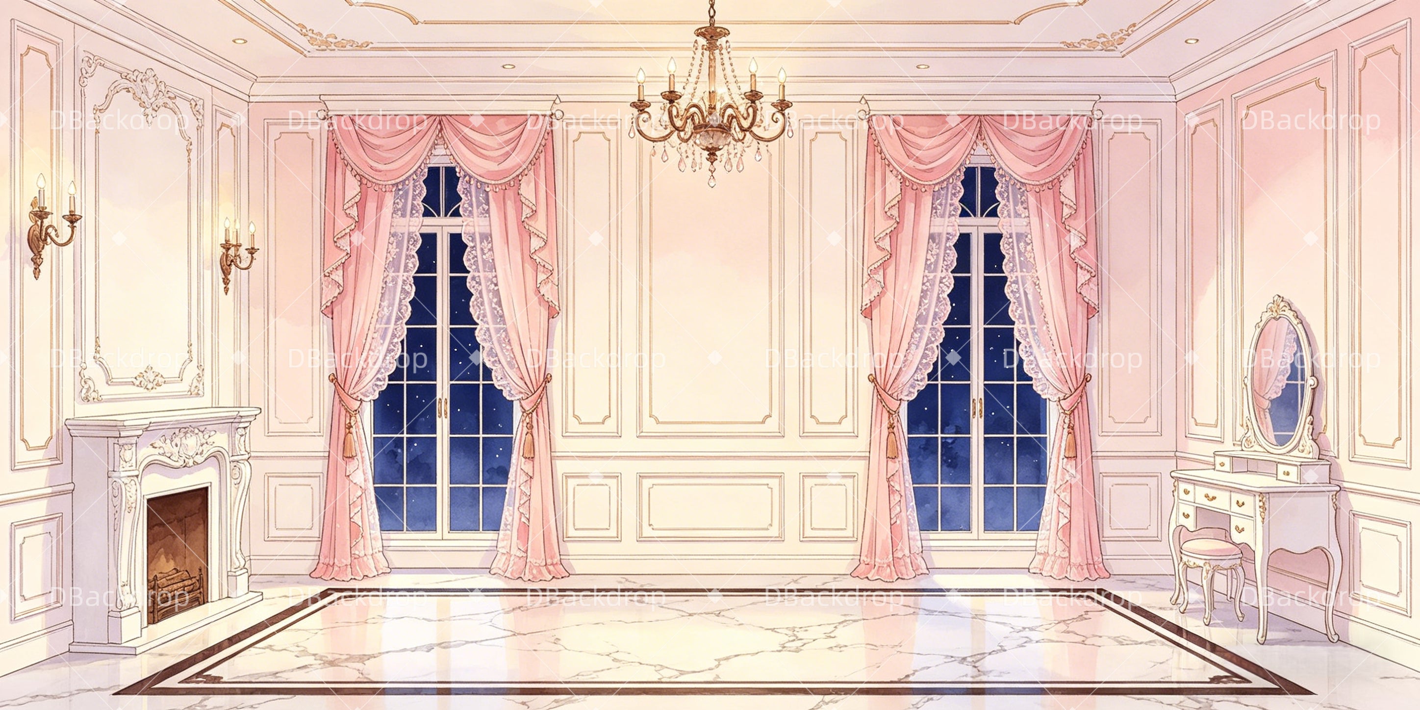Stage Backdrops Victorian Bedroom School Play Backdrops UK GQ65-T21