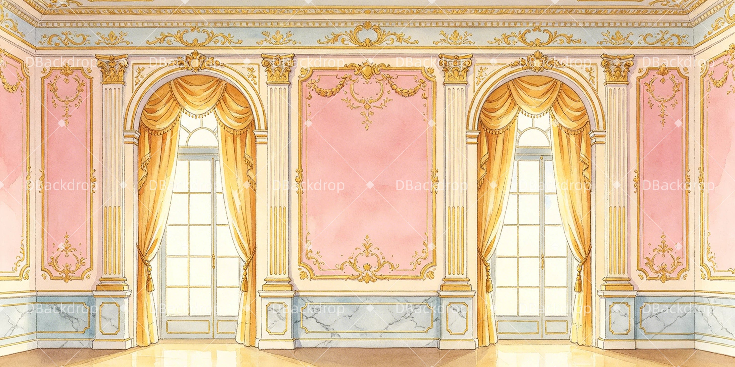 Performance Backdrops Elegant Banquet Hall Dance Stage Backdrop UK GQ65-T22
