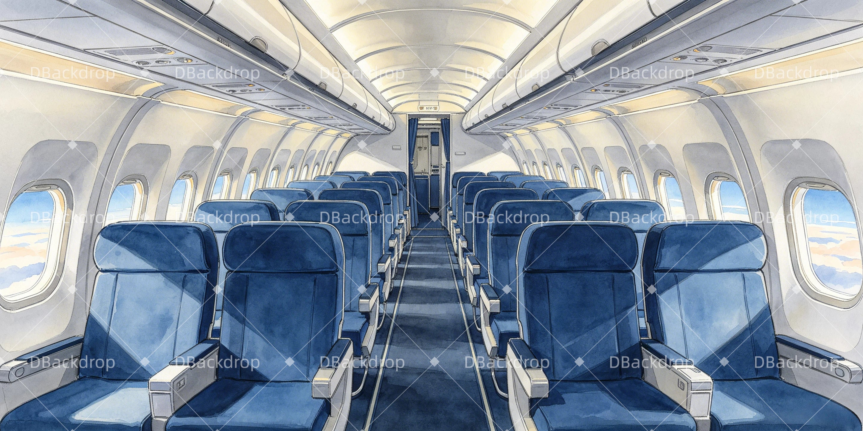 Theater Stage Backdrops Aircraft Cabin Performance Backdrops UK GQ65-T42