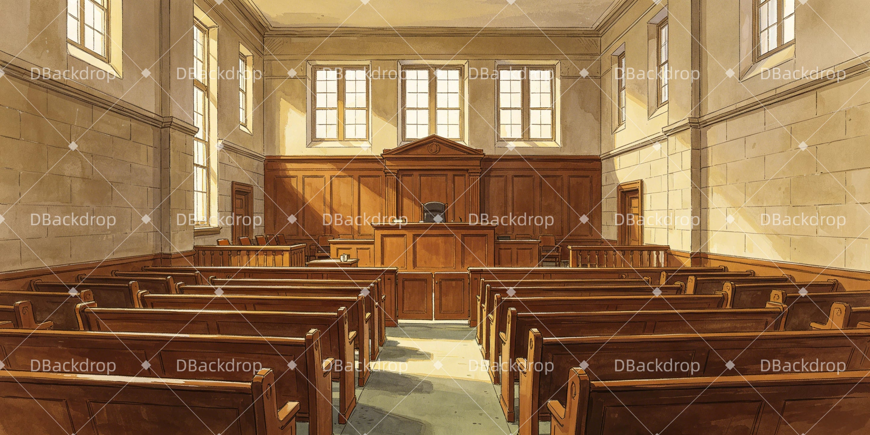 Stage Backdrop Judge's Courtroom Theater Backdrops For Sale UK GQ65-T55