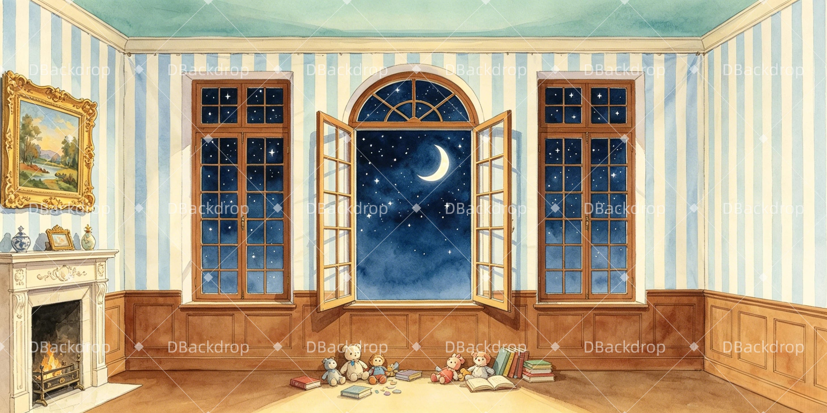 School Play Backdrop Children's Bedroom Performance Backdrop UK GQ65-T82