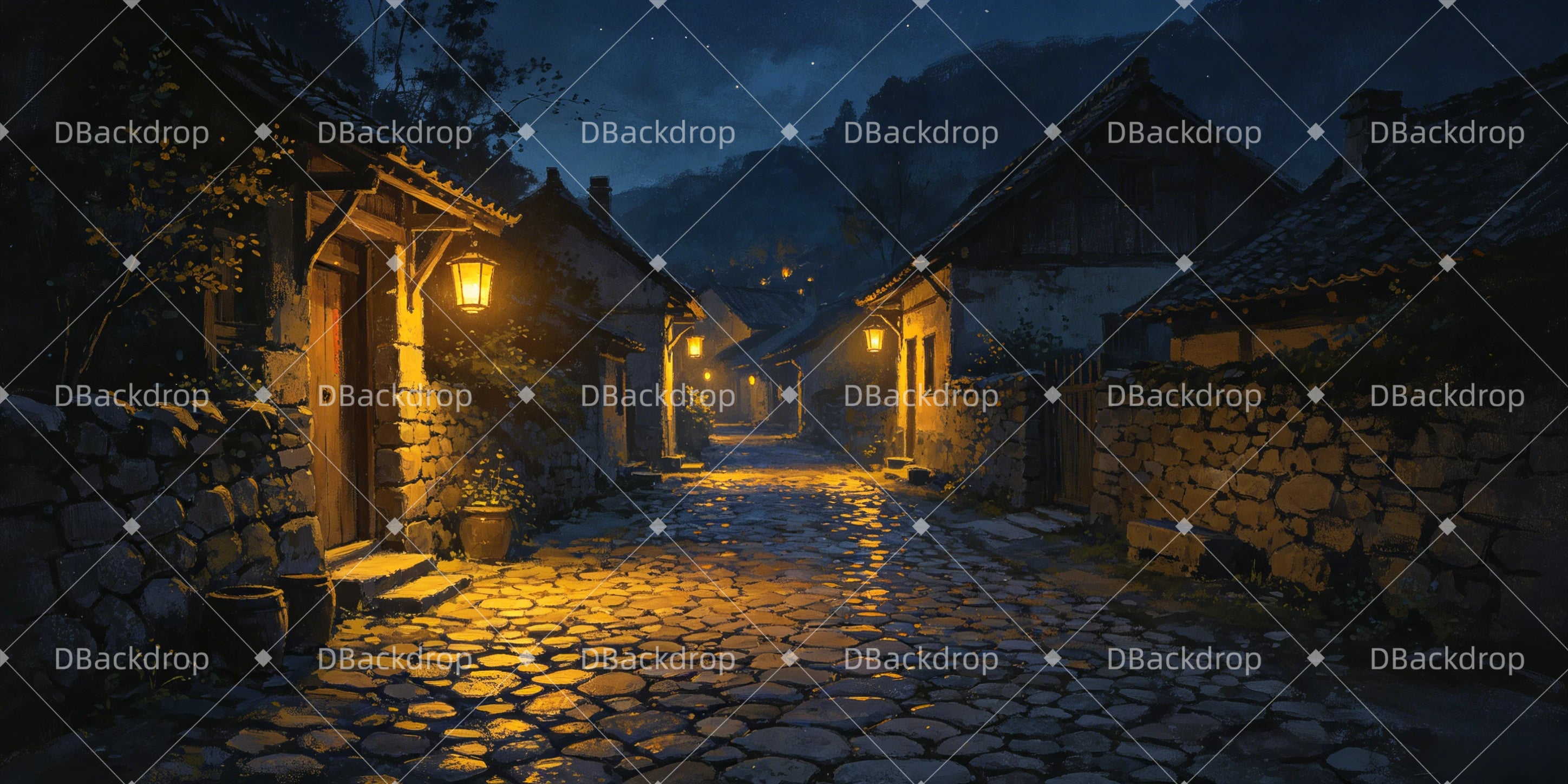Backdrops For Theater Dark Village Alley Stage Backdrop Ideas UK GQ65-T87
