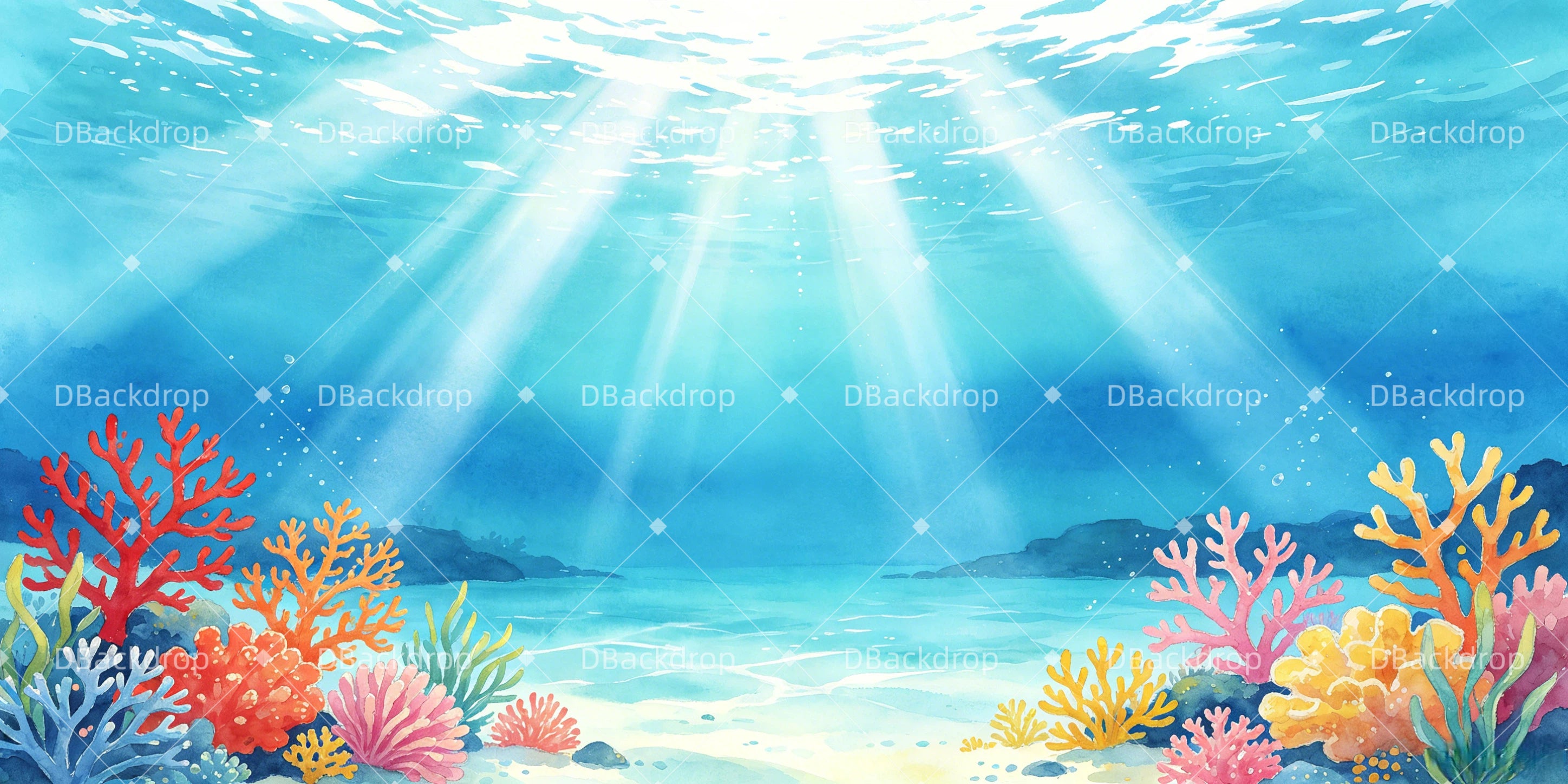 School Play Backdrop Underwater Coral Performance Backdrop UK GQ65-T88
