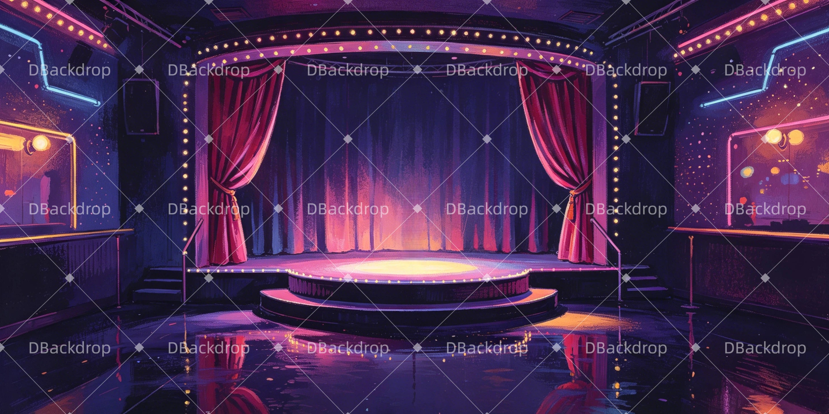 Theater Backdrops London Nightclub Broadway UK Stage Backdrop GQ66-T25