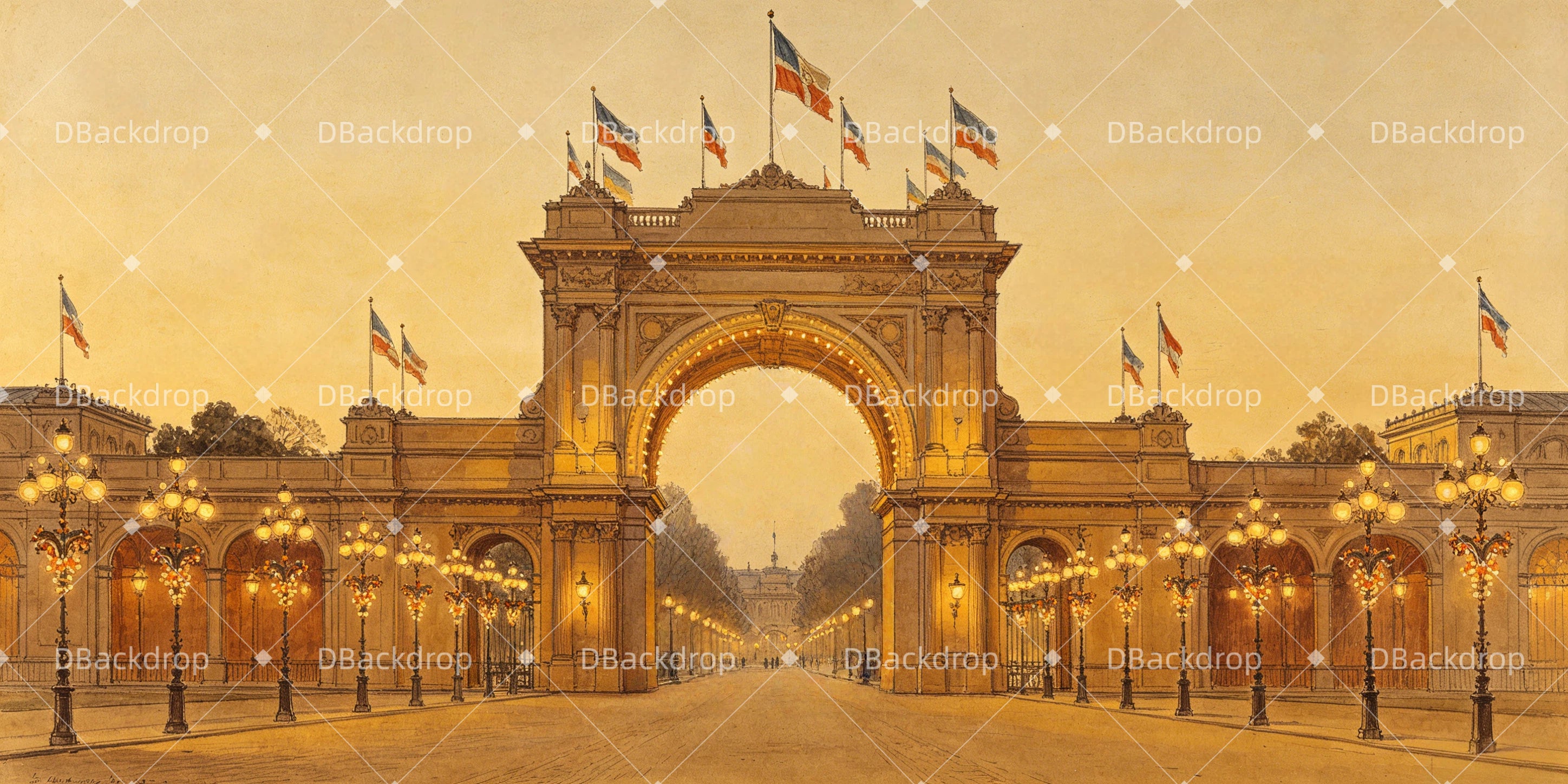 Movie Theater Backdrop World's Fair Entrance Stage UK Backdrops GQ66-T84