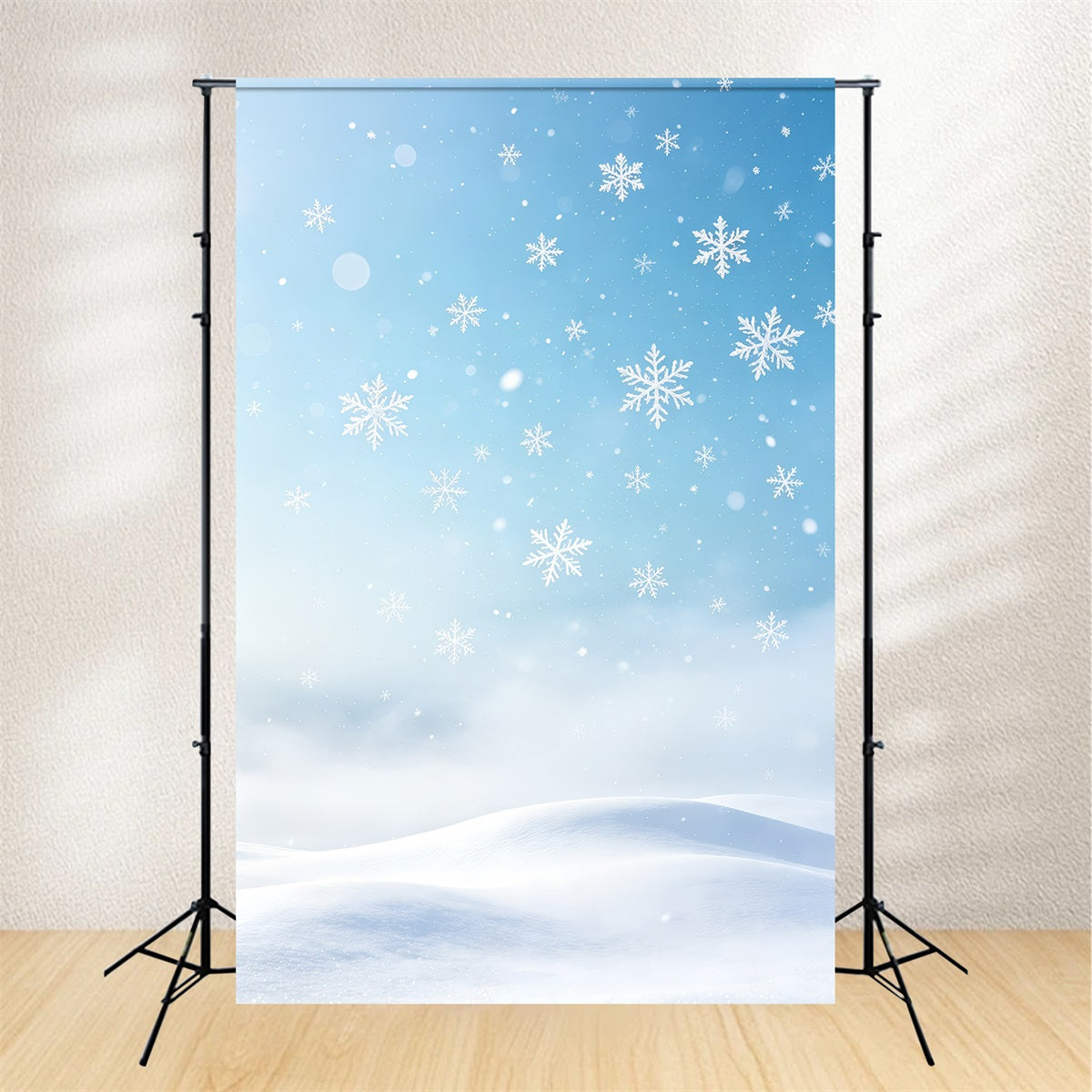 Christmas Snowflake Backdrop Snow Winter Sky Bokeh Christmas Muslin Backdrops UK GQ69-55