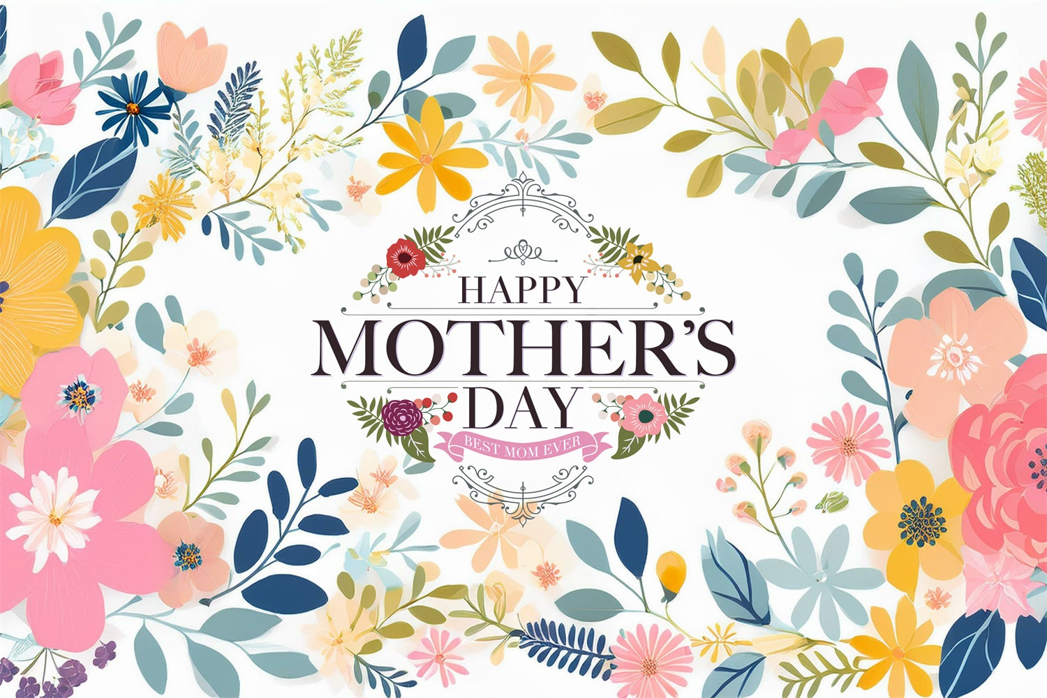 Mothers Day Backdrop Ideas Delicate Flower Frame Customized Backdrop UK GTY3-220
