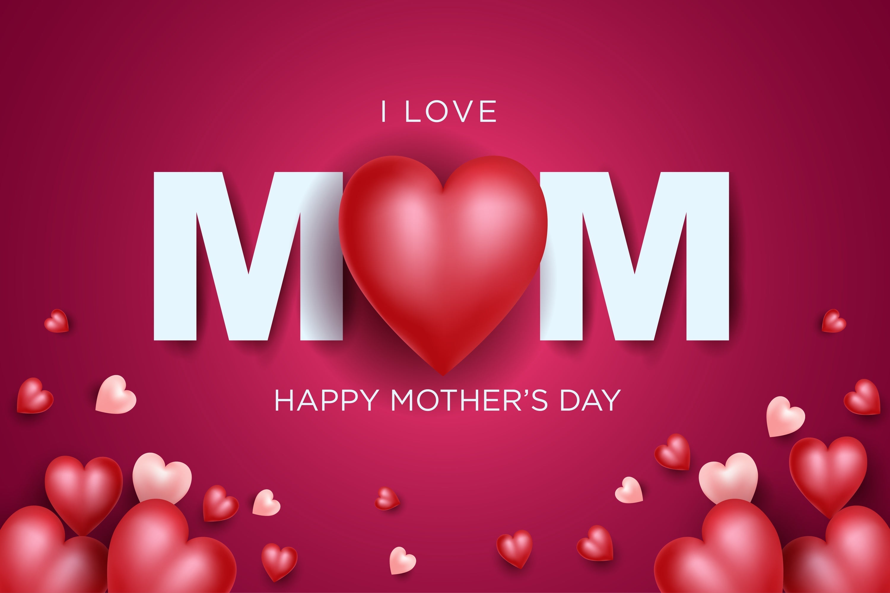 Mothers Day Photo Backdrop Warm Red Heart Personalized Backdrop UK GTY3-222