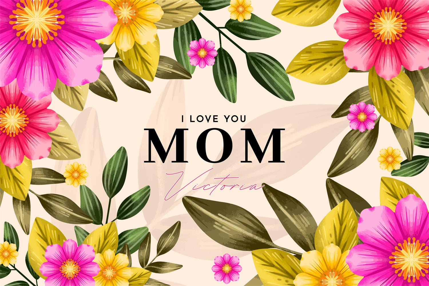 Mothers Day Backdrop Brilliant Flower Frame Customized Backdrop UK GTY3-227
