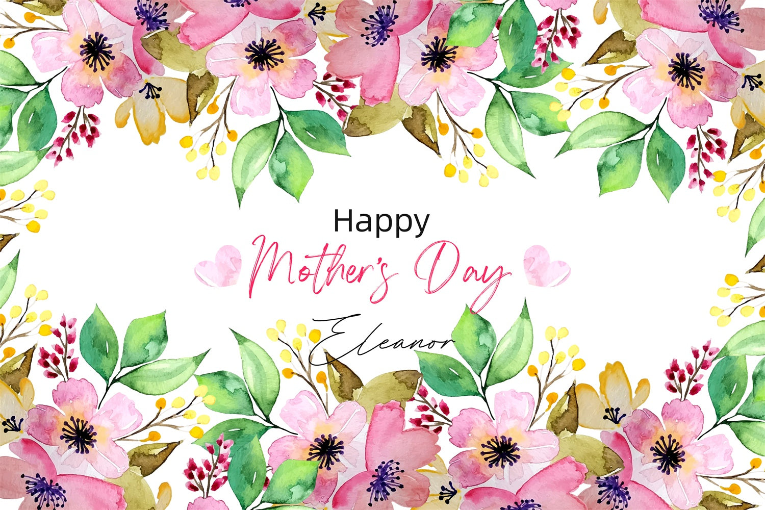 Mothers Day Backdrops Graceful Watercolor Flower Custom Backdrop UK GTY3-229