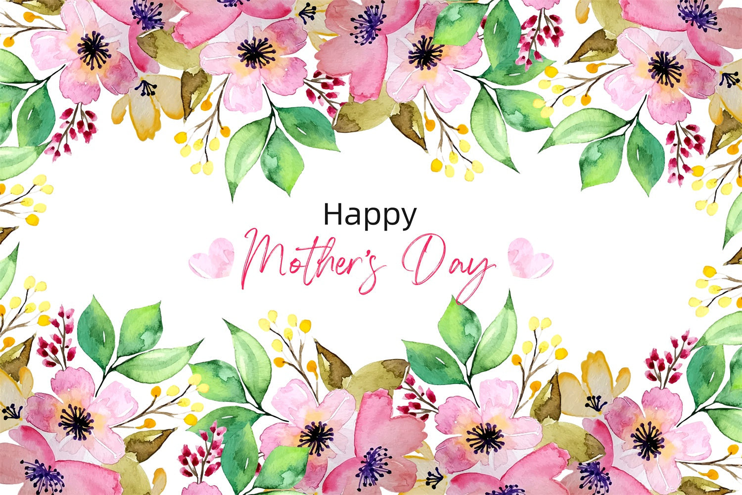 Mothers Day Backdrops Graceful Watercolor Flower Custom Backdrop UK GTY3-229