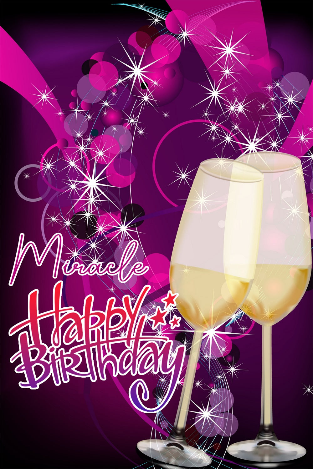 Personalized Backdrop For Birthday Purple Sparkle Toast Party Backdrop UK GTY3-255