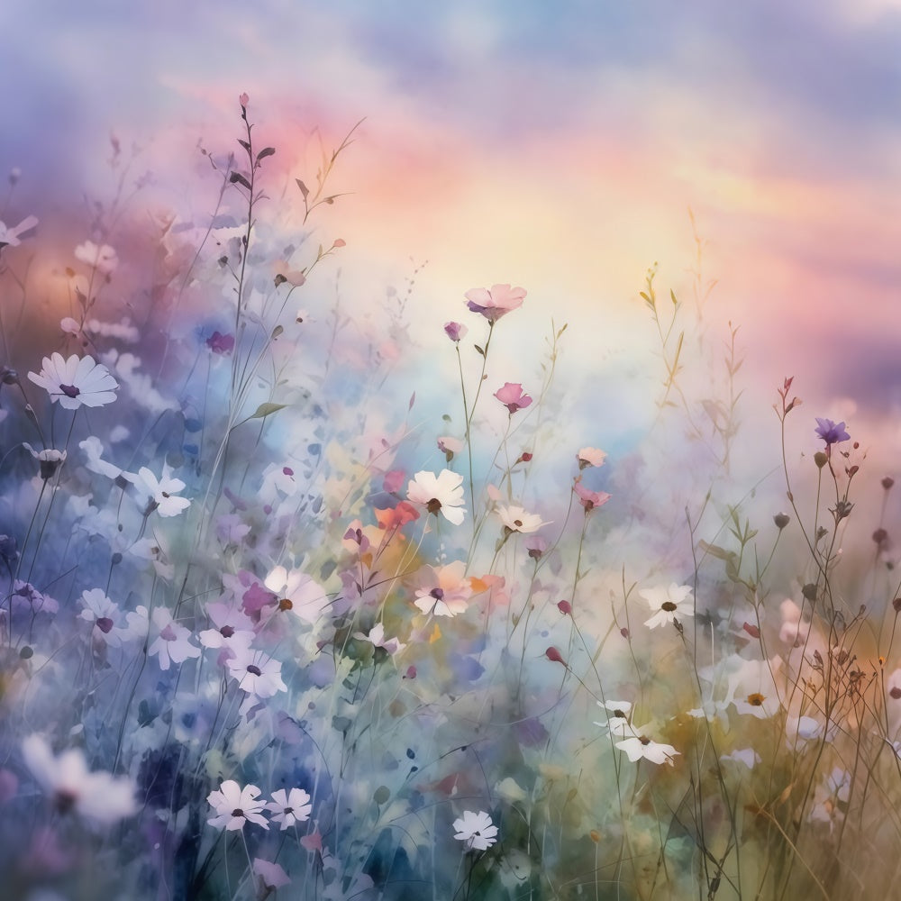 Purple Floral Backdrop Sunset Blossom Fantasy Backdrop UK GTY3-26
