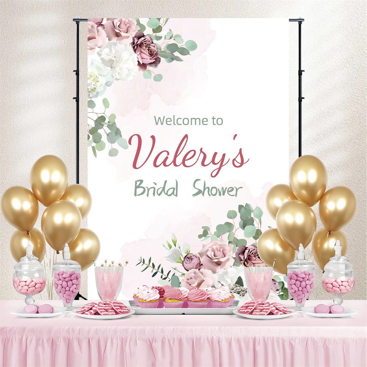 Bridal Shower Backdrops Floral Elegant Personalized Backdrop UK GTY3-272