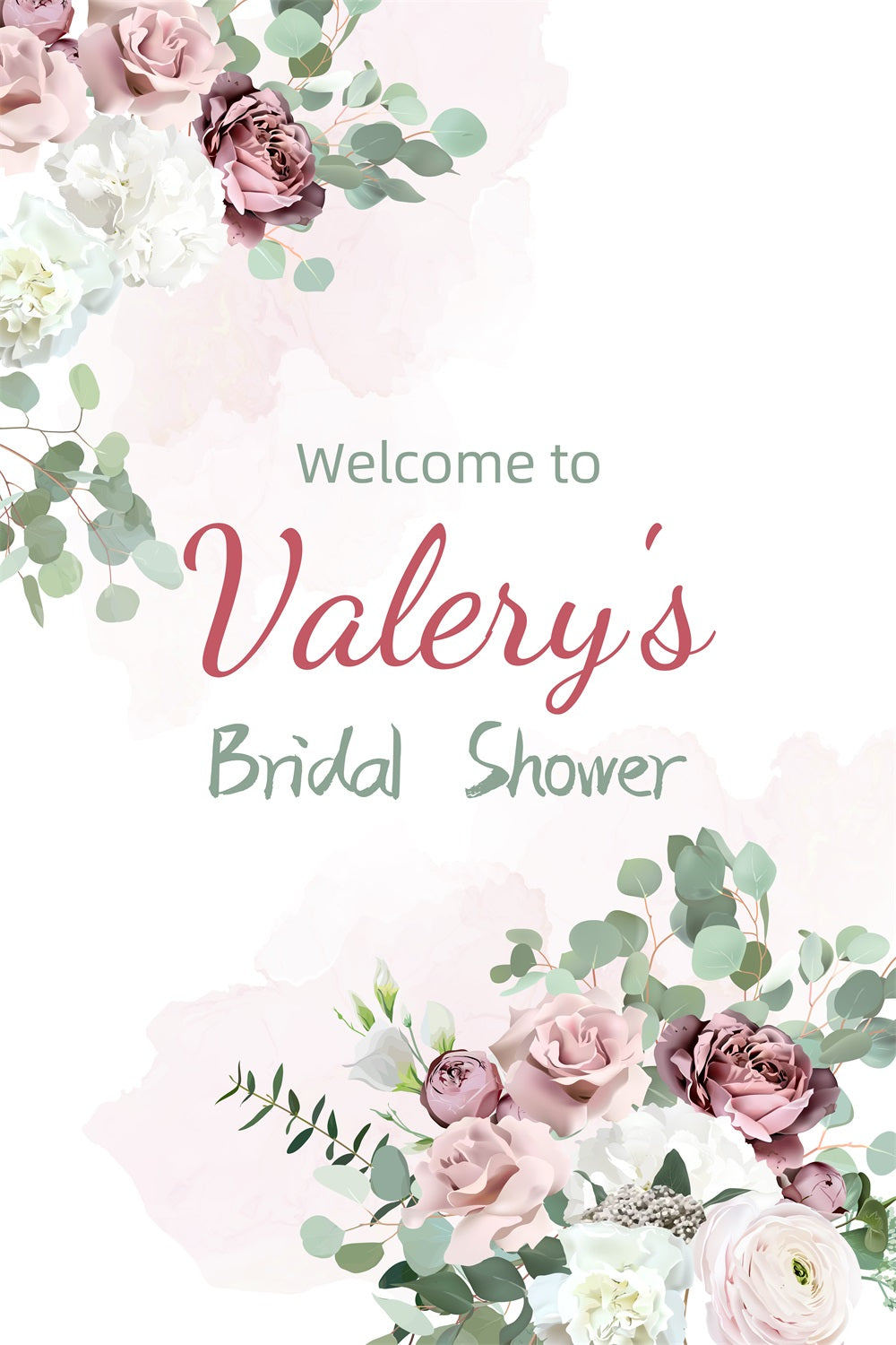 Bridal Shower Backdrops Floral Elegant Personalized Backdrop UK GTY3-272