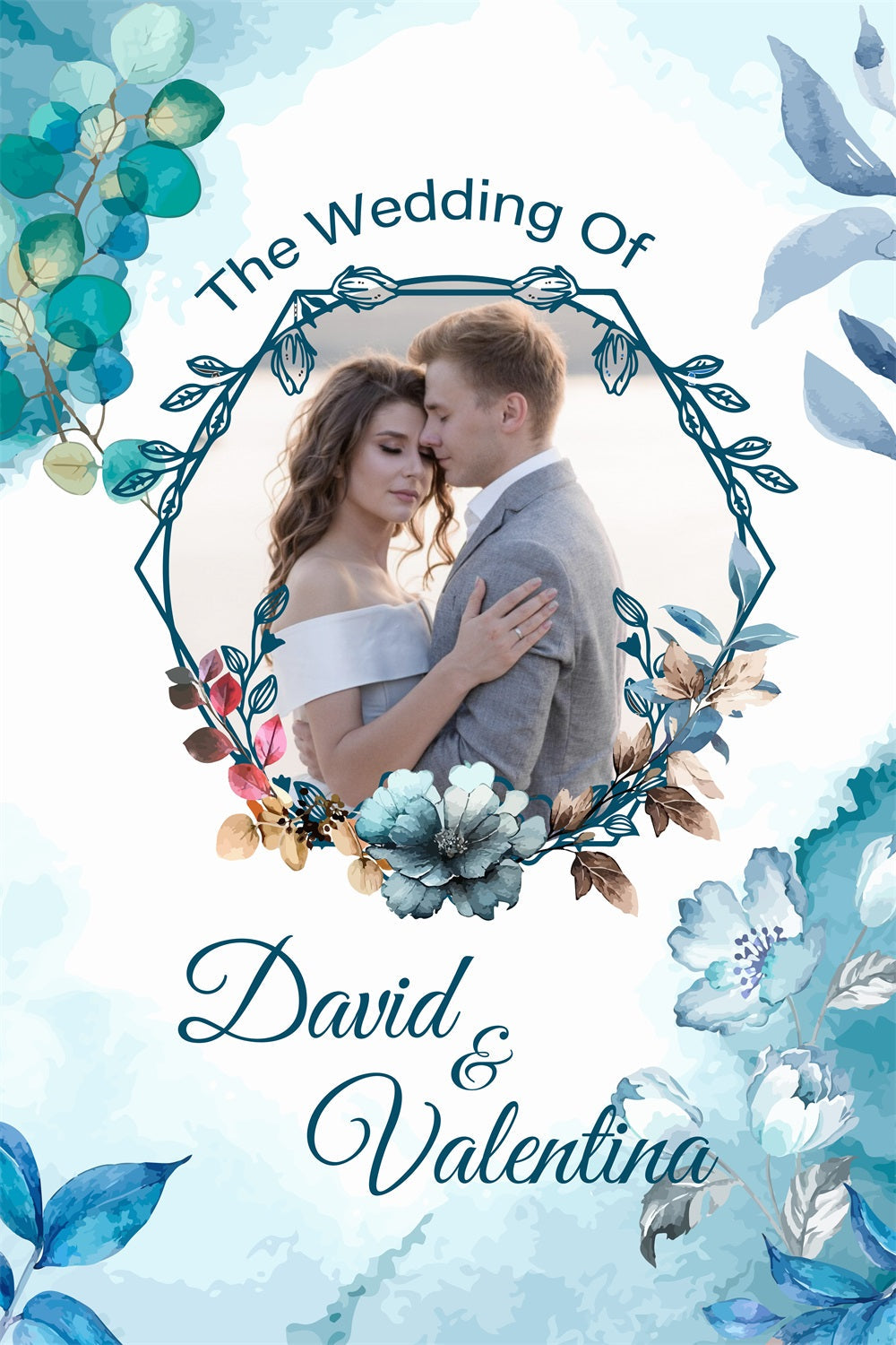 Wedding Photo Backdrops Watercolor Flower Customized Backdrop UK GTY3-277