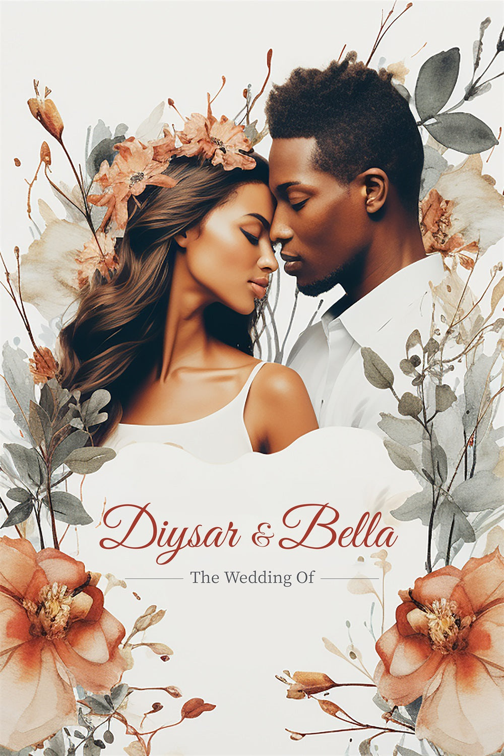 Backdrops For Weddings Autumn Flower Personalised Backdrop UK GTY3-278