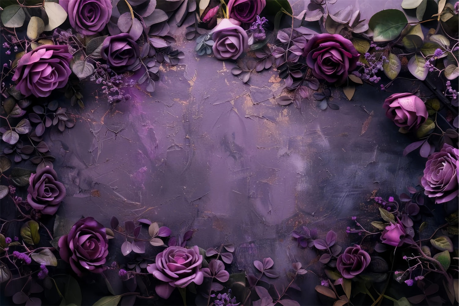 Purple Flower Wall Backdrop Deep Purple Floral Elegance Backdrop UK GTY3-28