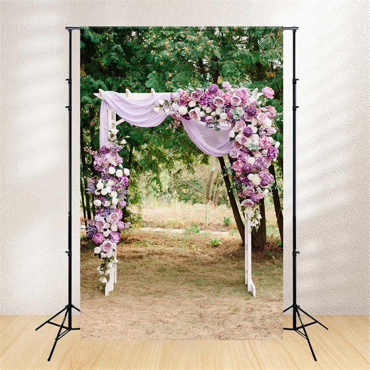 Purple Flower Backdrop Lavender Floral Arch Wedding Backdrop UK GTY3-29