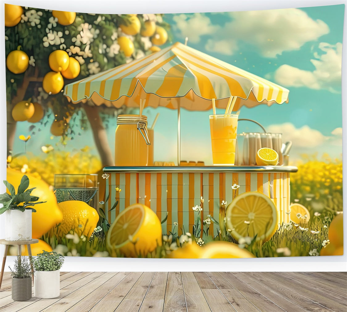 Lemon Backdrop Lemon Tree Sunshine Market Backdrop UK GTY3-299