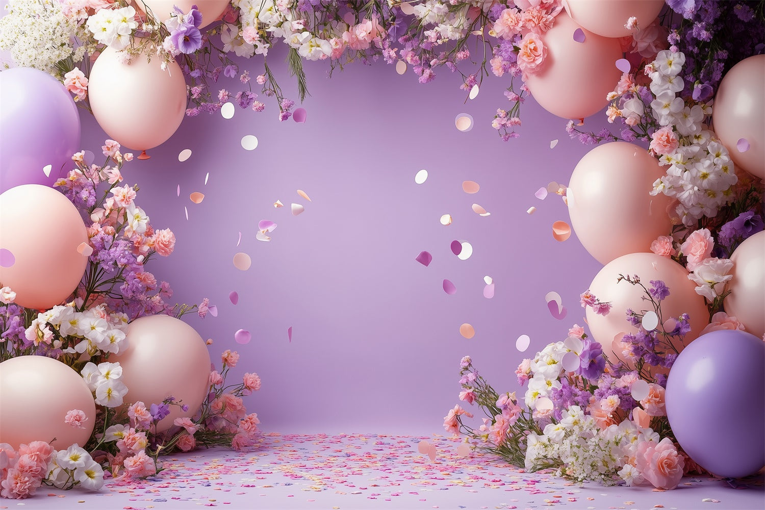 Floral Photography Backdrops Festive Floral Balloon Arch Backdrop UK GTY3-36