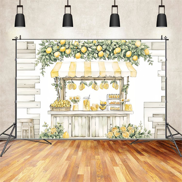 Lemon Backdrop Rustic Lemonade Stand Summer Backdrop UK GTY3-392
