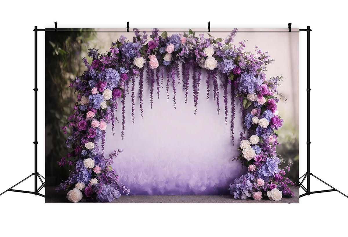 Purple Flowers Backdrop Charming Lavender Hydrangea Backdrop UK GTY3-42