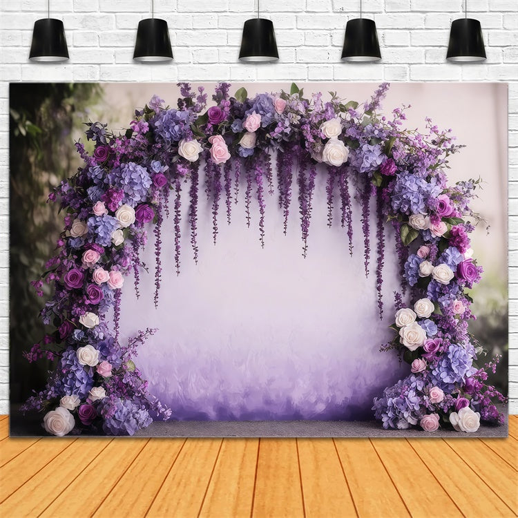 Purple Flowers Backdrop Charming Lavender Hydrangea Backdrop UK GTY3-42