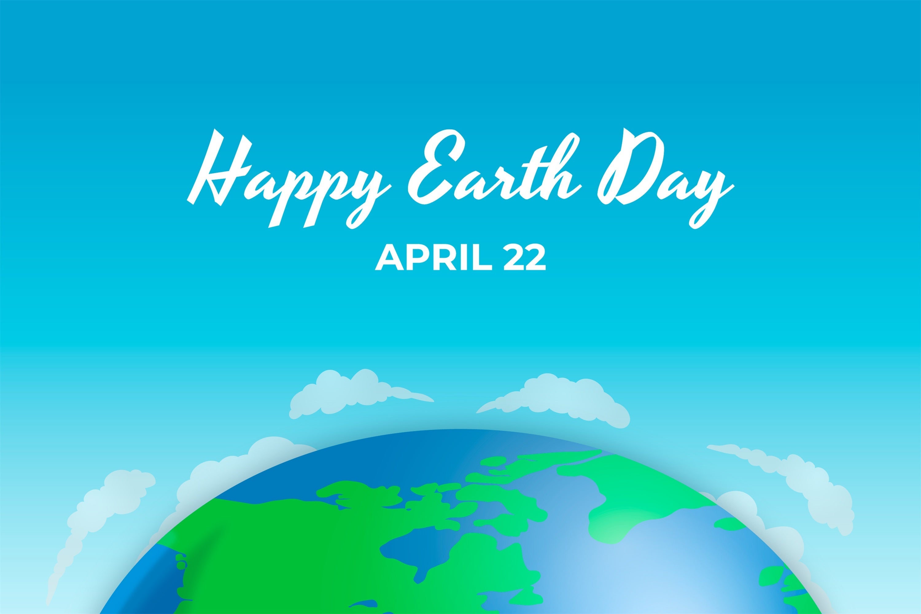 Happy Earth Day Backdrop Blue Sky Earth Design Backdrop UK GTY3-44