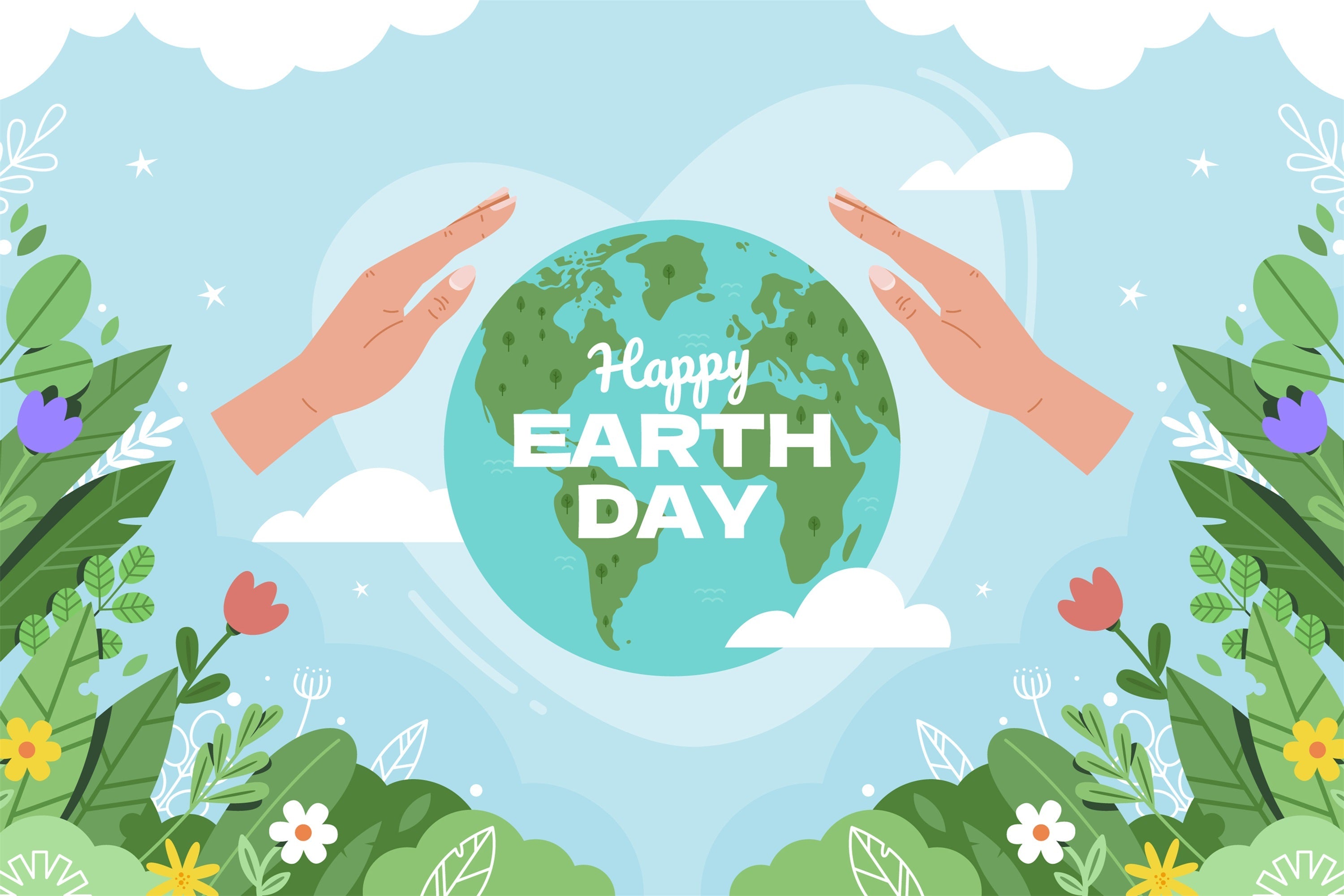 Happy Earth Day Backdrop Earth Care Nature Theme Backdrop UK GTY3-48