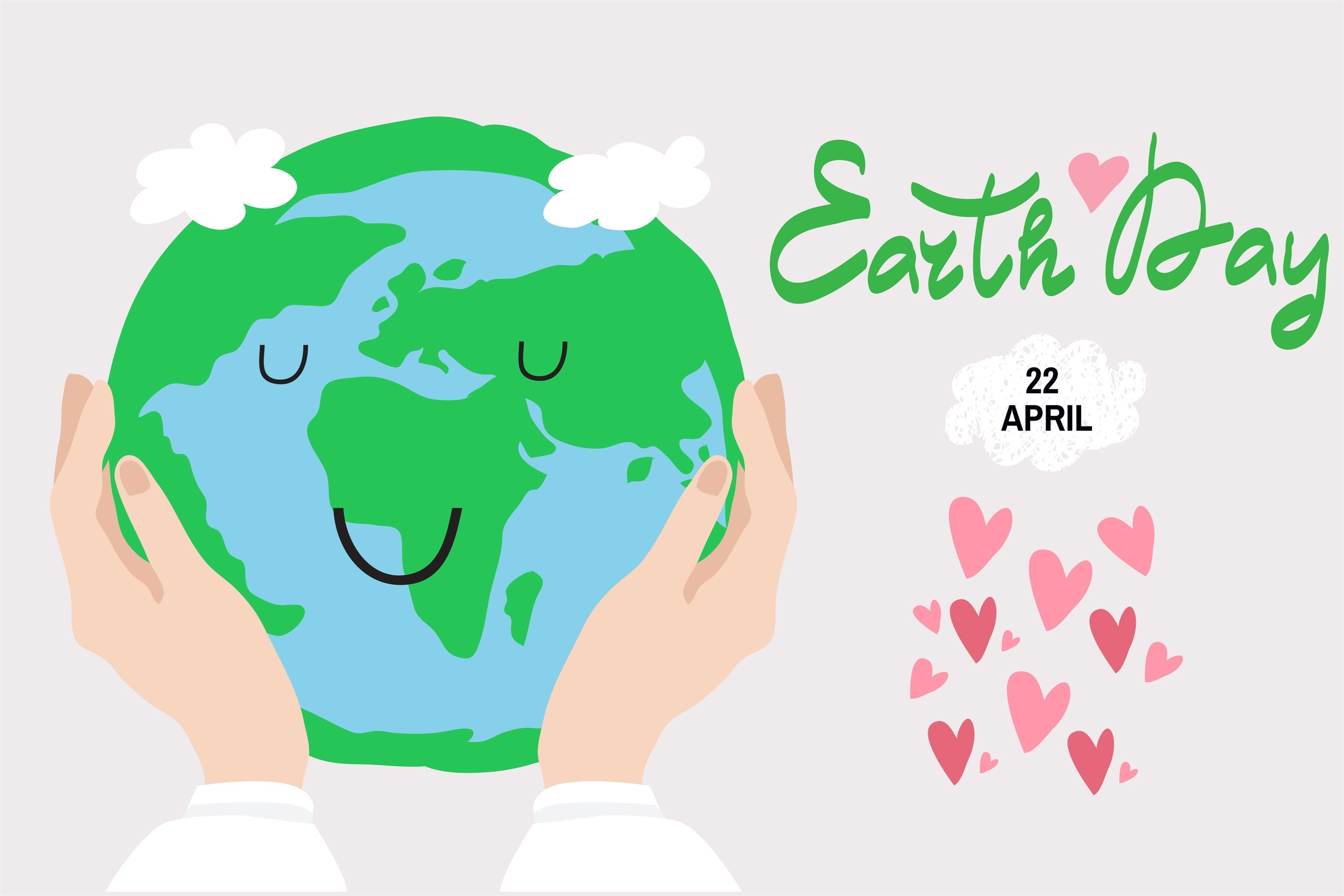 Happy Earth Day Backdrop Green Earth Love Theme Backdrop UK GTY3-55