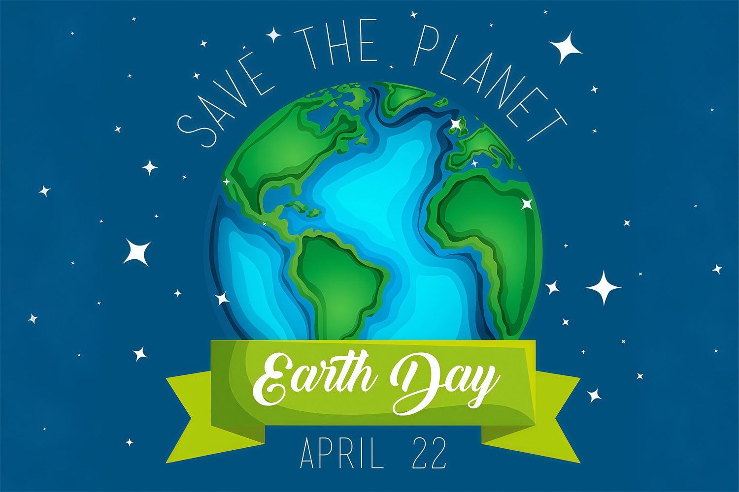 Happy Earth Day Backdrop Save The Planet Blue Earth Backdrop UK GTY3-58