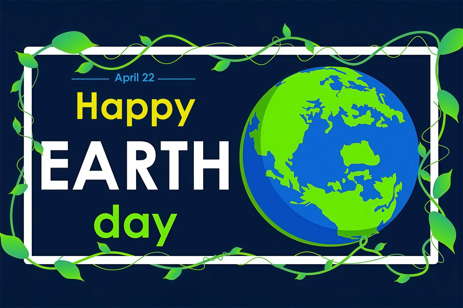 Happy Earth Day Backdrop Modern Earth Celebration April 22 Backdrop UK GTY3-69